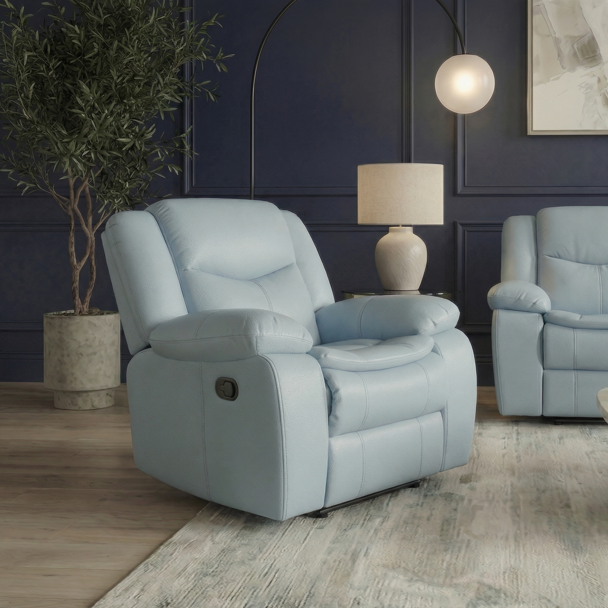 Cordoba Blue Recliner - Image 3