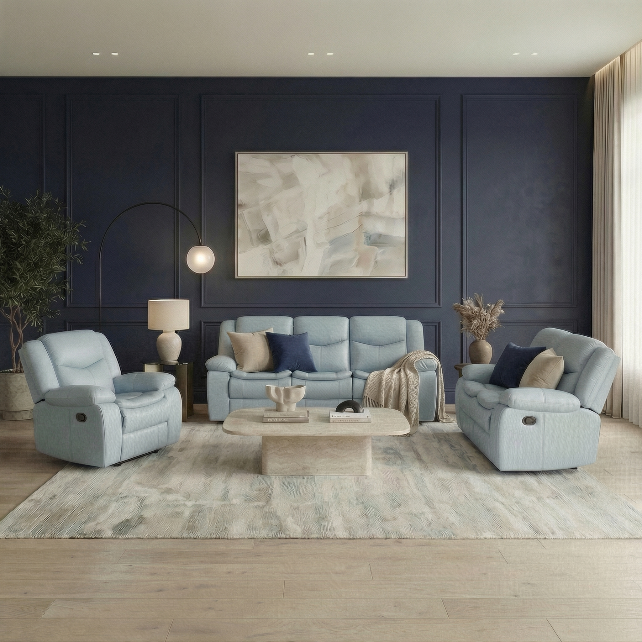 Cordoba Blue Recliner - Image 2