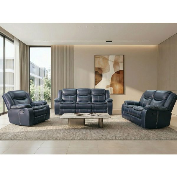 Cordoba 3 piece recliner lounge suite in black air leather - Glyde-X, factory direct, Johannesburg