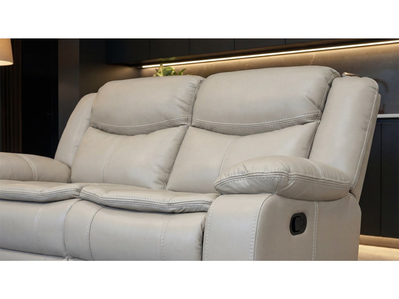 Cordoba 3 piece recliner lounge suite in biscuit air leather - Glyde-X, factory direct, Johannesburg
