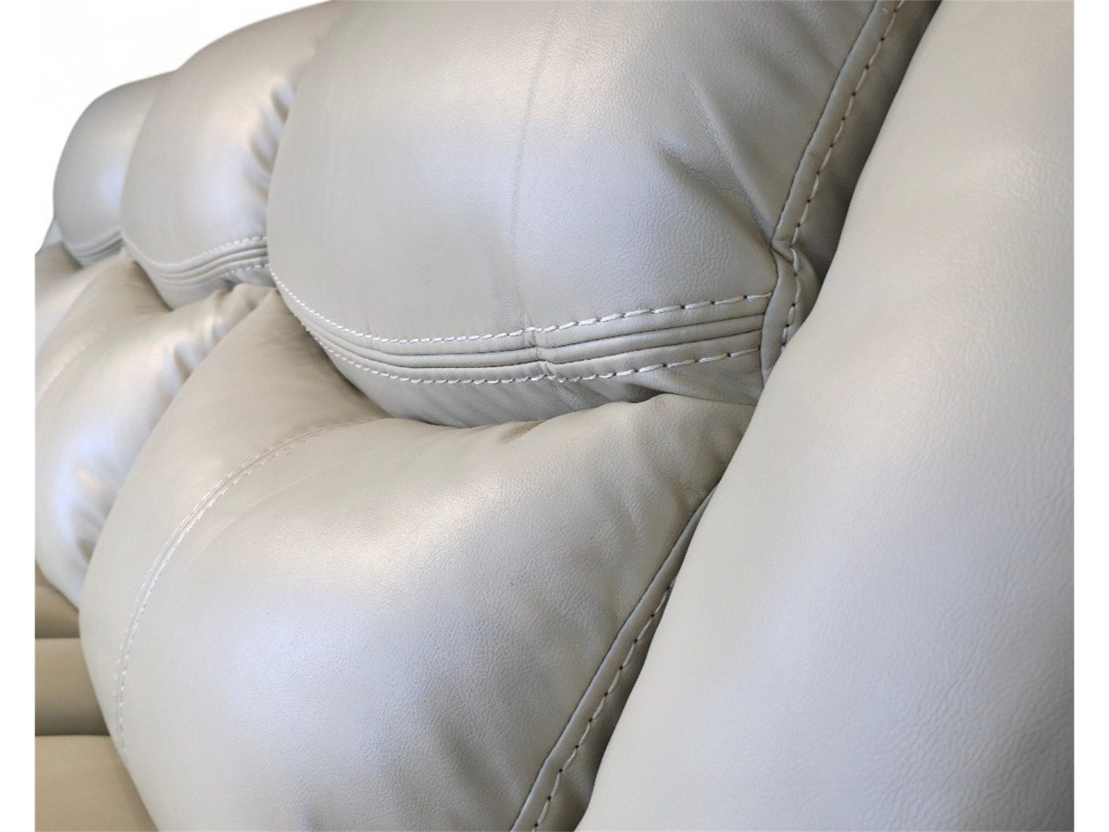 Cordoba 3 piece recliner lounge suite in biscuit air leather - studio photograph