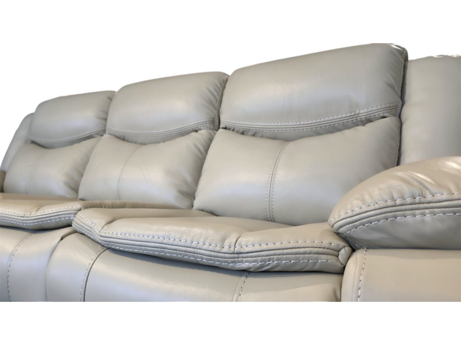 Cordoba 3 piece recliner lounge suite in biscuit air leather - studio photograph