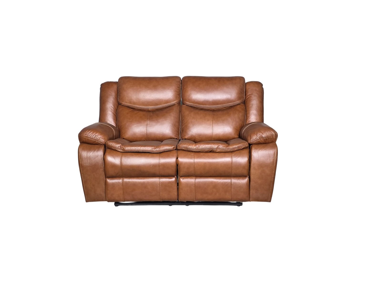 Cordoba 2 seater recliner in tan genuine leather - upright