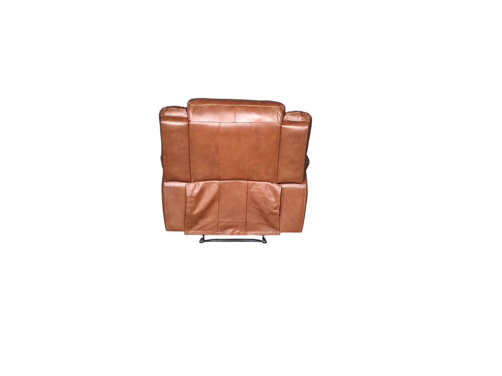 Cordoba single recliner chair in tan genuine leather - rear view, genuine leather on the back too